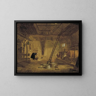 Govert Dircksz Camphuysen - A Barn Interior With Four Cows A Milk Maid Cleaning A Pot And Earthenware Pots In The Foreground.webp