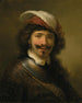 En ung mand med krave og en hat med fjer - Govert Flinck — visning af kunstværket