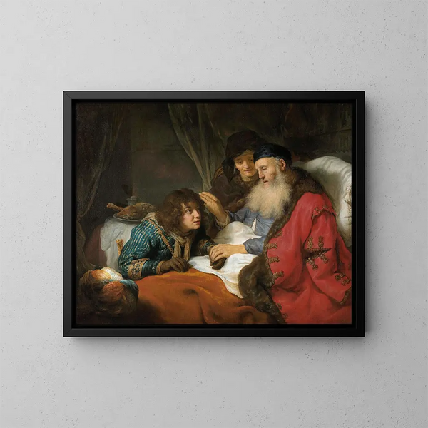 La bénédiction de Jacob par Isaac - Govert Flinck — indrammet kunstværk på væggen