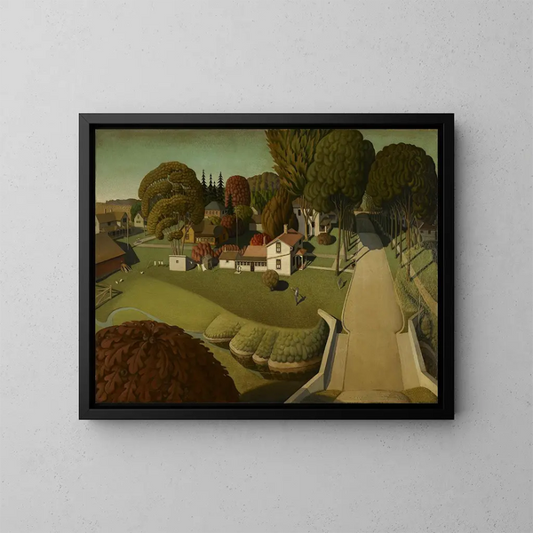 Herbert Hoover, West Branch, Iowa - Grant Wood — indrammet kunstværk på væggen