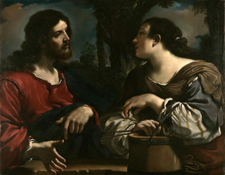 Kristus og samaritanerkvinden - Guercino — visning af kunstværket