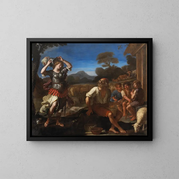 Erminia og hyrderne - Guercino — indrammet kunstværk på væggen