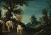 Landskab med kvinder, der bader - Guercino — visning af kunstværket