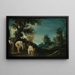 Landskab med kvinder, der bader - Guercino — indrammet kunstværk på væggen