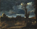 Landskabsmaleri ved måneskin - Guercino — visning af kunstværket