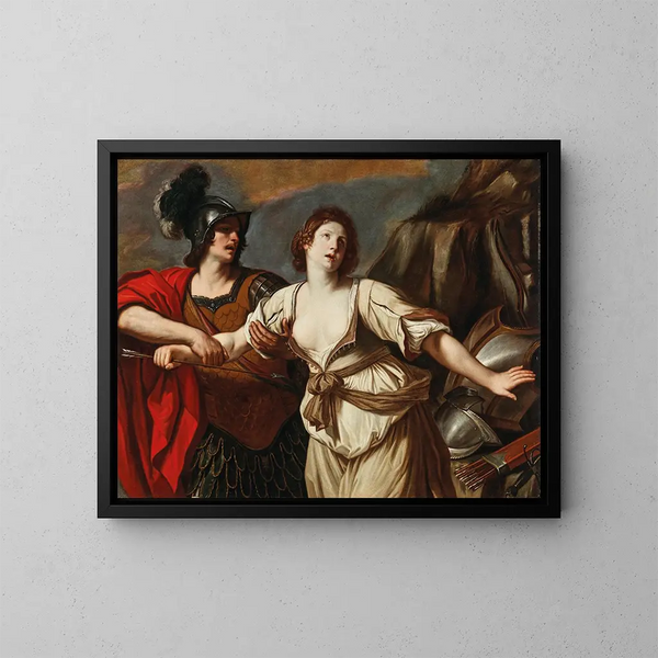 Rinaldo og Armida - Guercino — indrammet kunstværk på væggen