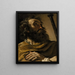Guercino | Kunsttryk af Saint Alexis i en brun shawl, der holder en stok — indrammet kunstværk på væggen