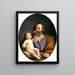 Sankt Josef med Jesusbarnet - Guercino — indrammet kunstværk på væggen