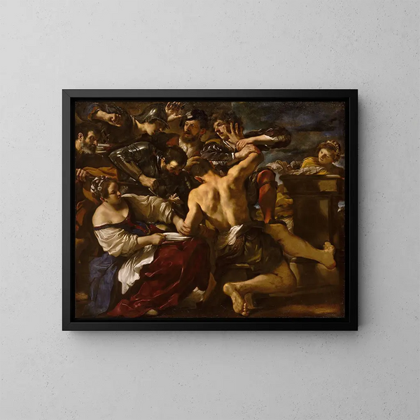 Samson-maleri fanget af filistrene - Guercino — indrammet kunstværk på væggen