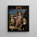Selvportræt foran et maleri af Amor Fedele - Guercino — indrammet kunstværk på væggen