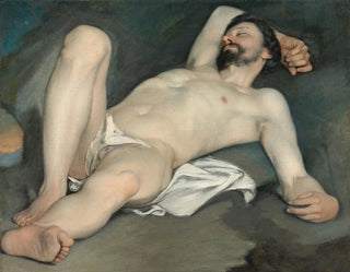 det liggende mandlige tableau - Guido Cagnacci — visning af kunstværket