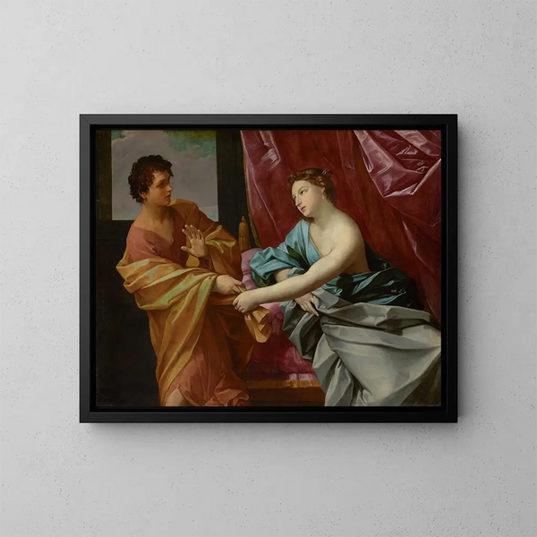 Joseph og Potifars hustru - Guido Reni — indrammet kunstværk på væggen