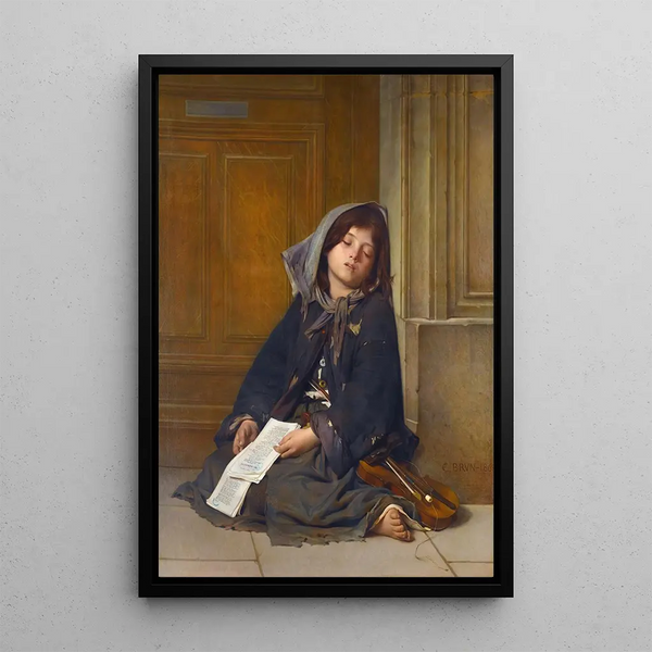La Mendiante - Guillaume Charles Brun — indrammet kunstværk på væggen