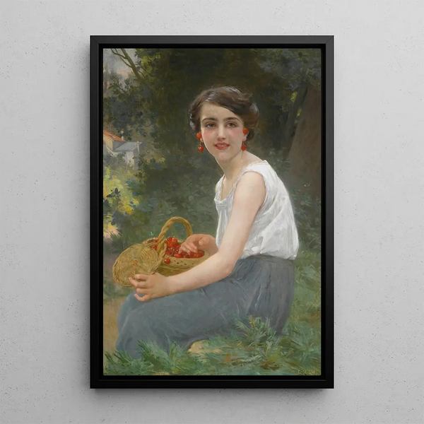 La fille aux cerises - Guillaume Seignac — indrammet kunstværk på væggen