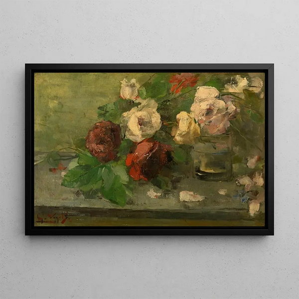 Roses fanées - Guillaume Vogels — indrammet kunstværk på væggen
