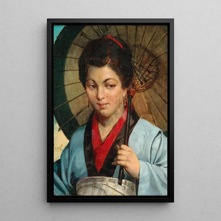 Gustav August Hessl - Japanese woman with parasol.webp