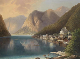 Vue sur Hallstatt - Gustav Barbarini — visning af kunstværket