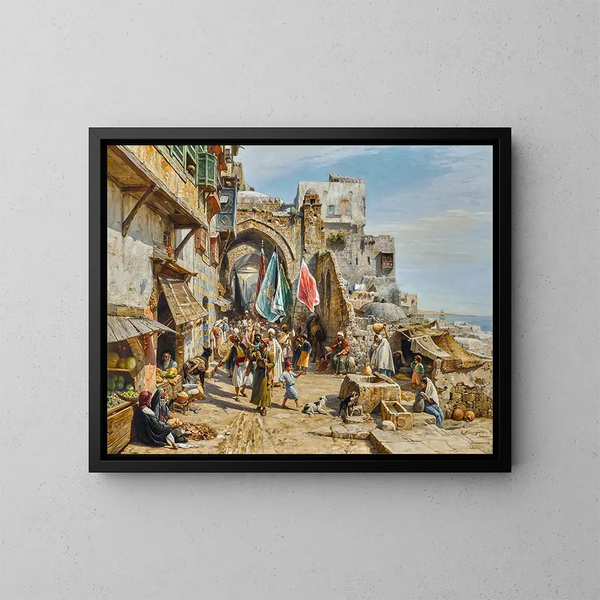 Procession à Jaffa - Gustav Bauernfeind — indrammet kunstværk på væggen