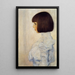 Portrait af Hélène Klimt - Gustav Klimt — indrammet kunstværk på væggen