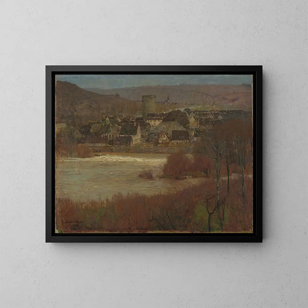 Besigheim sur le Neckar - Gustav Schönleber — indrammet kunstværk på væggen