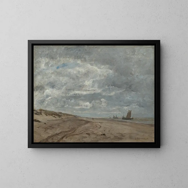 Plage de Scheveningen - Gustav Schönleber — indrammet kunstværk på væggen