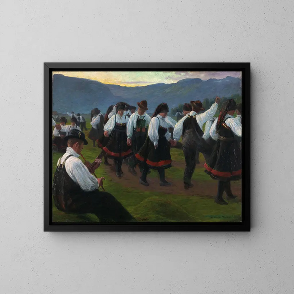 Danse à Setesdal - Gustav Wentzel — indrammet kunstværk på væggen
