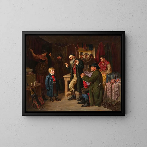 L'essayage du manteau - Gustav Zafaurek — indrammet kunstværk på væggen