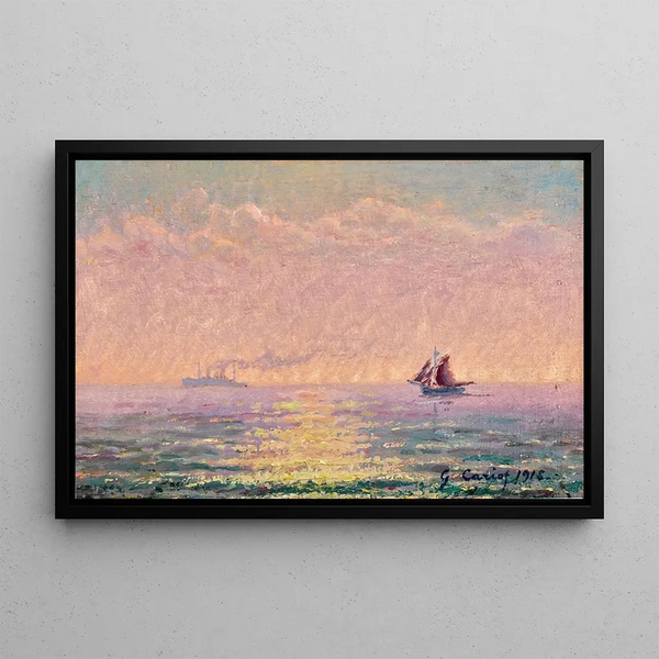 Studie over havet, Saint-Malo modlys - Gustave Cariot — indrammet kunstværk på væggen