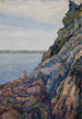 Studie af klipper ved Perros-Guirec - Gustave Cariot — visning af kunstværket