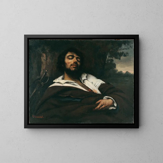 Le blessé - Gustave Courbet — indrammet kunstværk på væggen