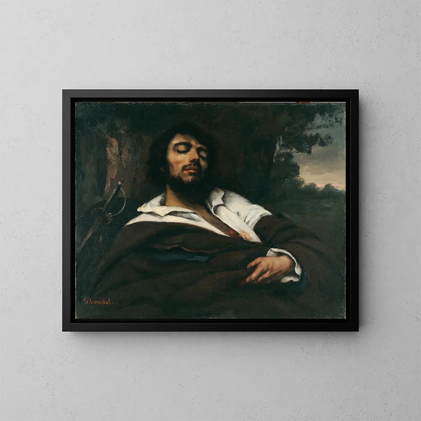 Le blessé - Gustave Courbet — indrammet kunstværk på væggen
