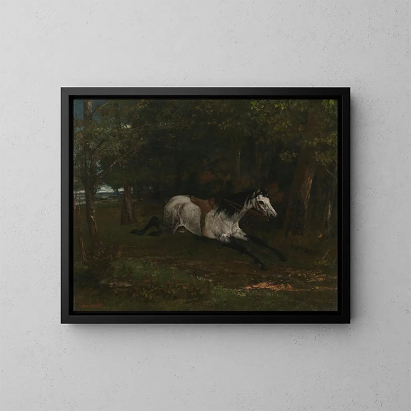 Hest i kontinuerlig bevægelse - Gustave Courbet — indrammet kunstværk på væggen