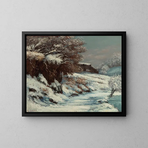 Effet de neige - Gustave Courbet — indrammet kunstværk på væggen