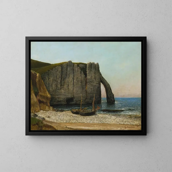 Falaises d'Étretat - Gustave Courbet — indrammet kunstværk på væggen