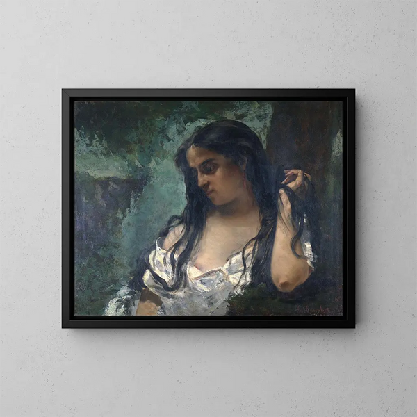 Gitan maleri i refleksion - Gustave Courbet — indrammet kunstværk på væggen