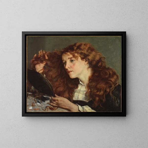Jo, den smukke irske pige - Gustave Courbet — indrammet kunstværk på væggen