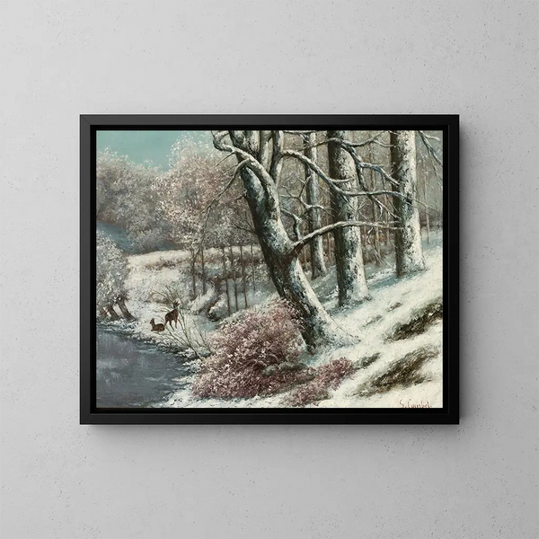 La forteresse en hiver - Gustave Courbet — indrammet kunstværk på væggen
