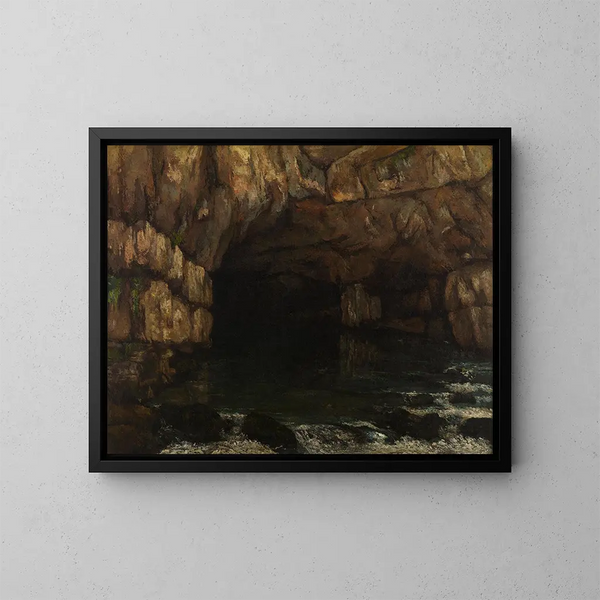 La source de la Loue - Gustave Courbet — indrammet kunstværk på væggen