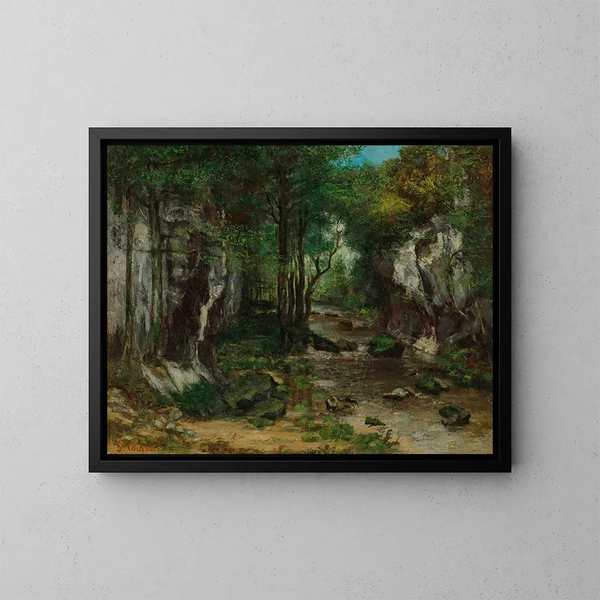Le ruisseau de Puits Noir - Gustave Courbet — indrammet kunstværk på væggen