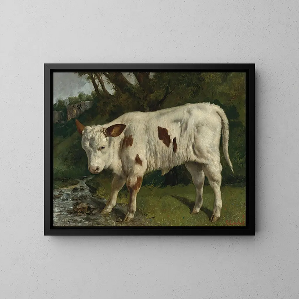Le Veau blanc - Gustave Courbet — indrammet kunstværk på væggen