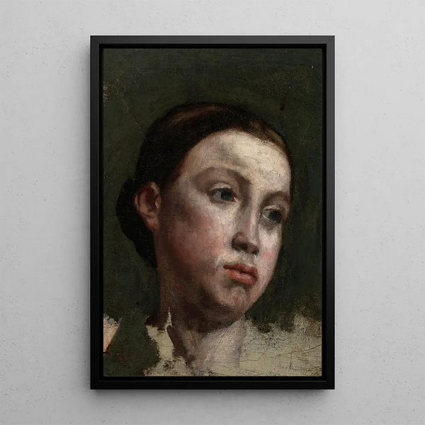 Portrait af en ung kvinde - Gustave Courbet — indrammet kunstværk på væggen