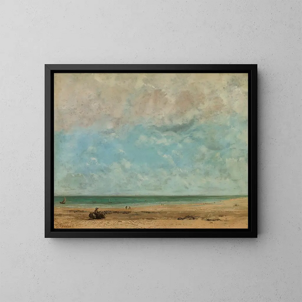 Landskab med havudsigt - Gustave Courbet — indrammet kunstværk på væggen