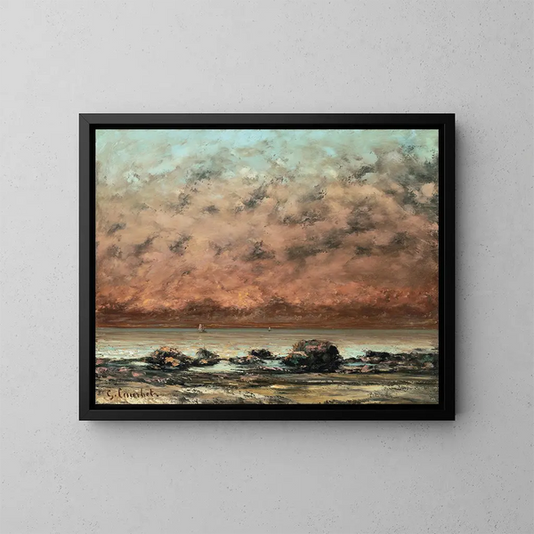 Les rochers noirs à Trouville - Gustave Courbet — indrammet kunstværk på væggen