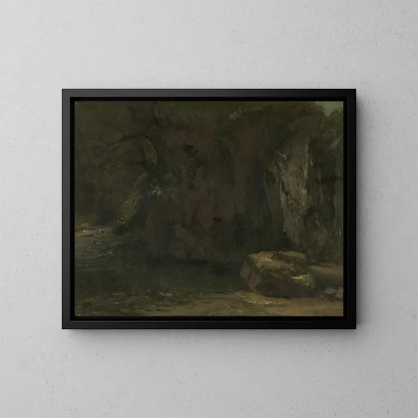 Les falaises de la Loue - Gustave Courbet — indrammet kunstværk på væggen