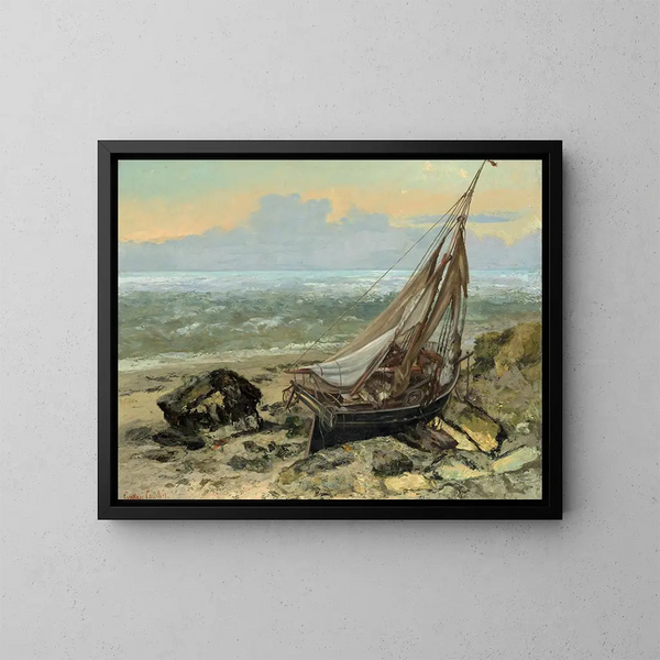 Le bateau de pêche - Gustave Courbet — indrammet kunstværk på væggen