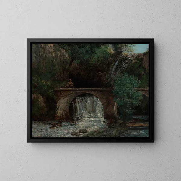 Le Grand Pont - Gustave Courbet — indrammet kunstværk på væggen