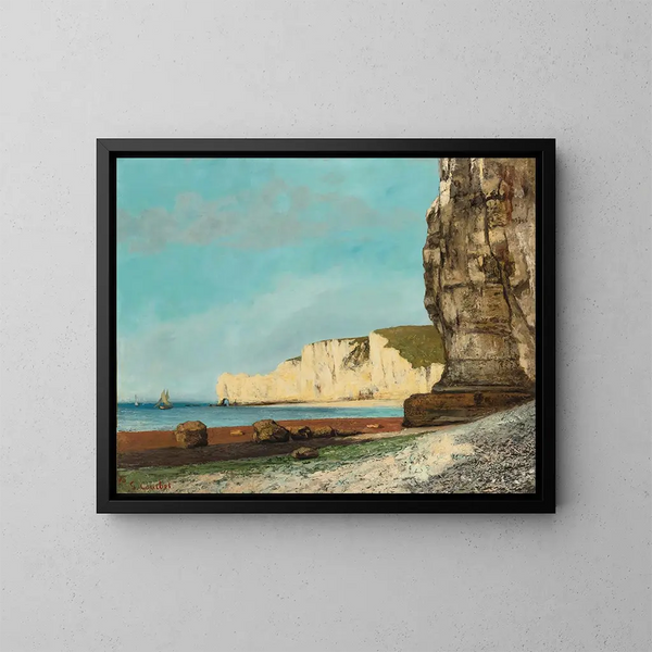 Les Falaises d'Étretat - Gustave Courbet — indrammet kunstværk på væggen