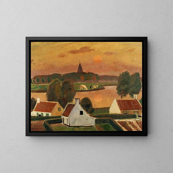 Vue de village - Gustave De Smet — indrammet kunstværk på væggen