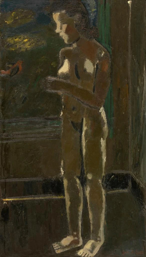 Nu stående - Gustave De Smet — indrammet kunstværk på væggen