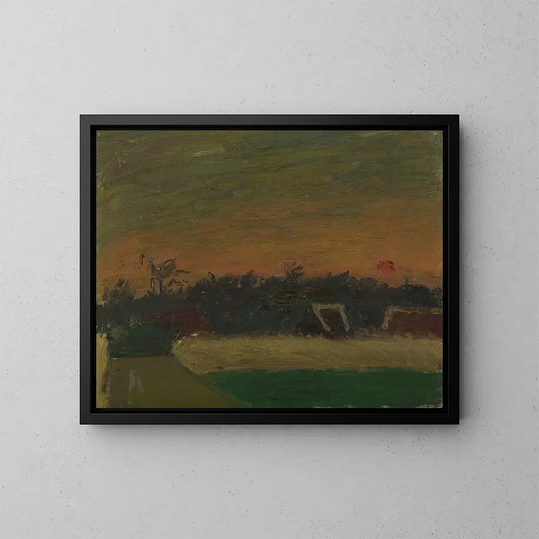 Solnedgang - Gustave De Smet — indrammet kunstværk på væggen